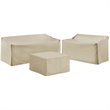 Crosley Furniture 3 Piece Outdoor Vinyl Sofa Cover Set in Tan