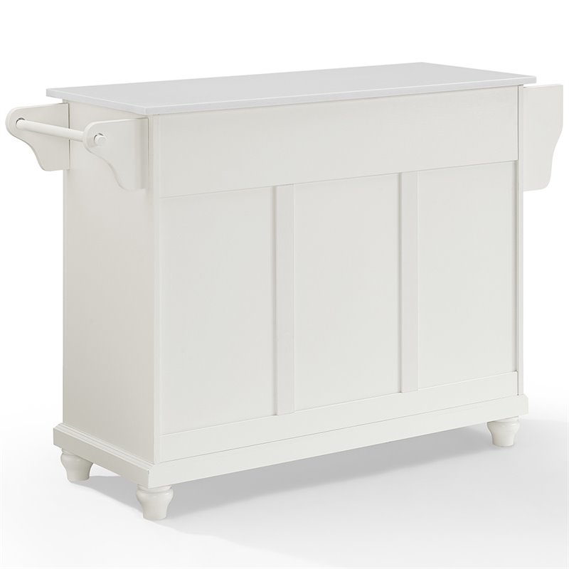 Crosley Furniture Cambridge Wood Granite Top Kitchen Island in White