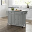 Crosley Furniture Wood Granite Top Kitchen Cart in Gray/White