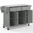 Crosley Furniture Wood Granite Top Kitchen Cart in Gray/White