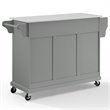 Crosley Furniture Wood Granite Top Kitchen Cart in Gray/White