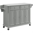 Crosley Furniture Wood Granite Top Kitchen Cart in Gray/White