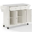 Crosley Furniture MDF Wood Granite Top Kitchen Cart in White