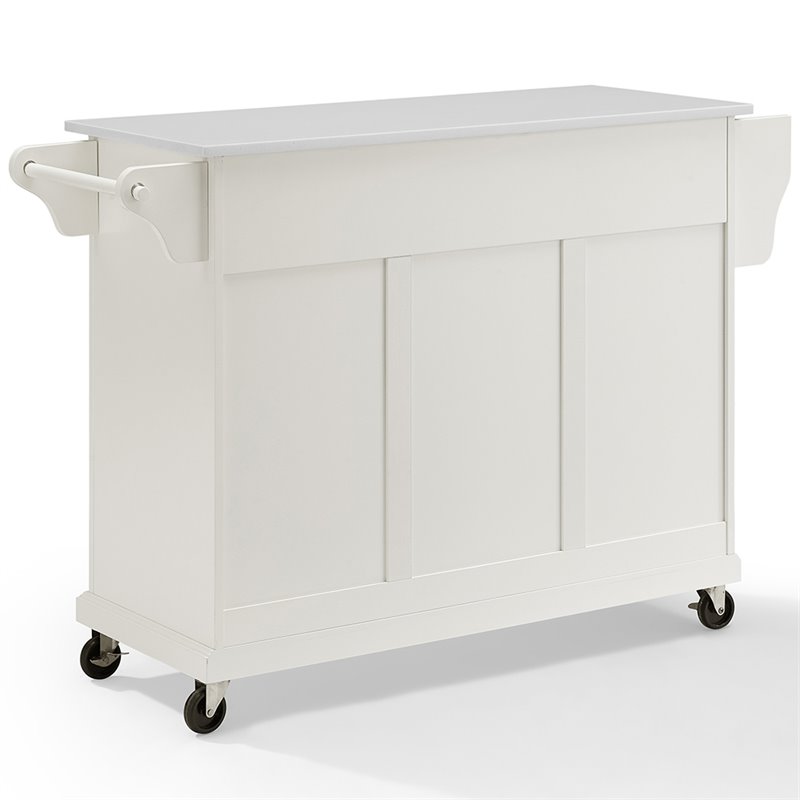 Crosley Furniture MDF Wood Granite Top Kitchen Cart in White