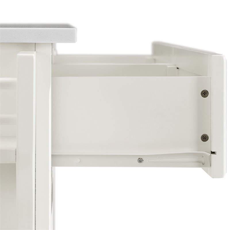 Crosley Furniture MDF Wood Granite Top Kitchen Cart in White