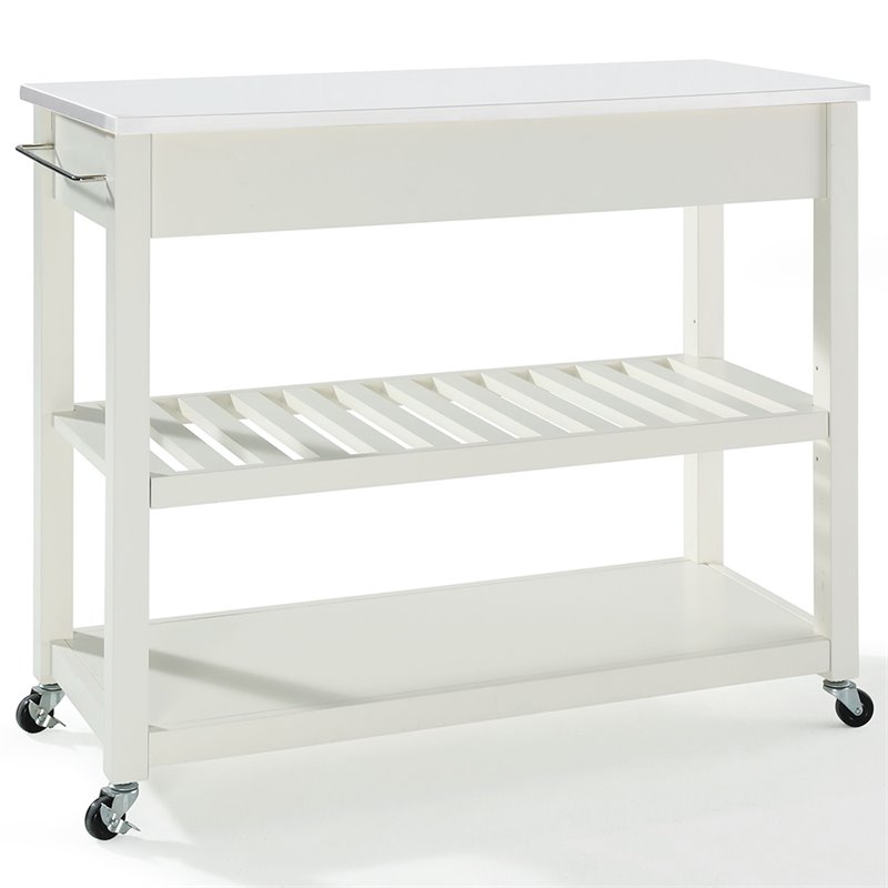 Crosley Furniture Engineered Wood/Granite Top Kitchen Cart in White