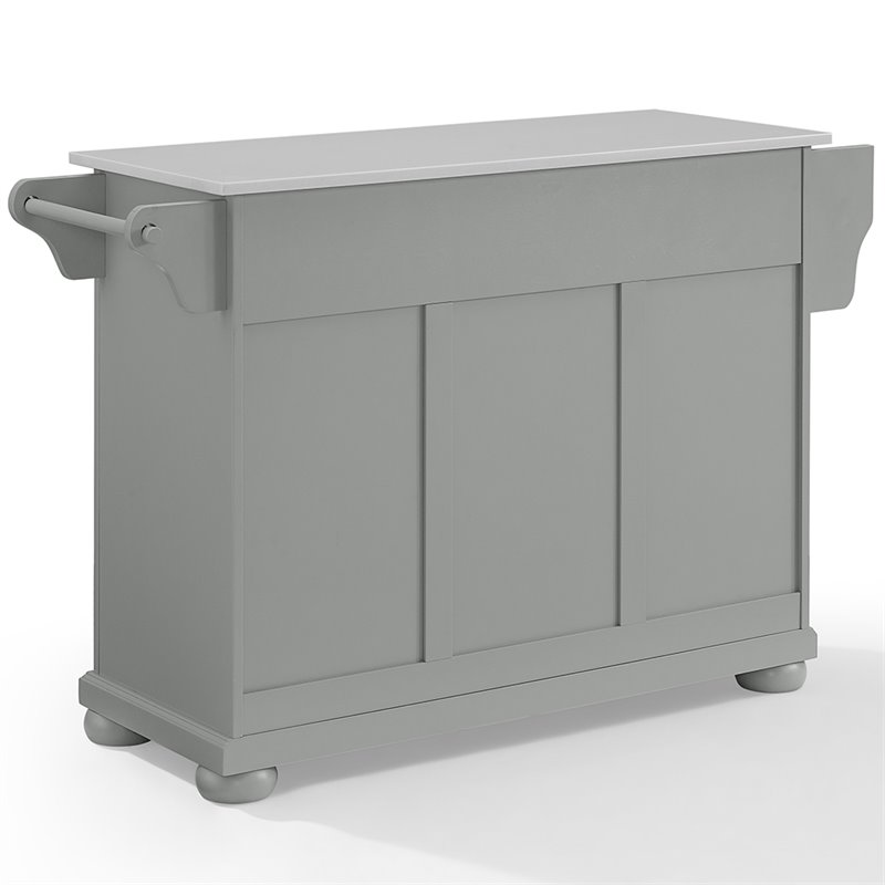 Crosley Furniture Alexandria Wood Granite Top Kitchen Island in Gray