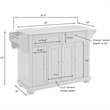 Crosley Furniture Alexandria Wood Granite Top Kitchen Island in Gray