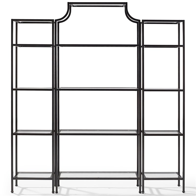 Crosley Furniture Aimee 3Pc Metal Etagere Bookcase Set in Oil Rubbed Bronze