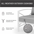 Crosley Kaplan Patio Loveseat in Gray and White