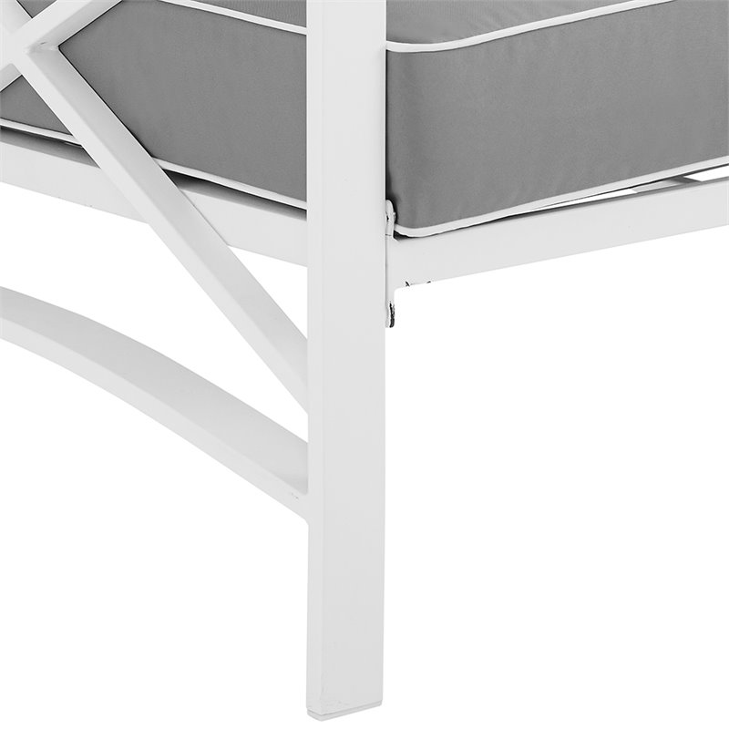 Crosley Kaplan Patio Loveseat in Gray and White
