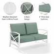 Crosley Kaplan Patio Loveseat in Mist and White