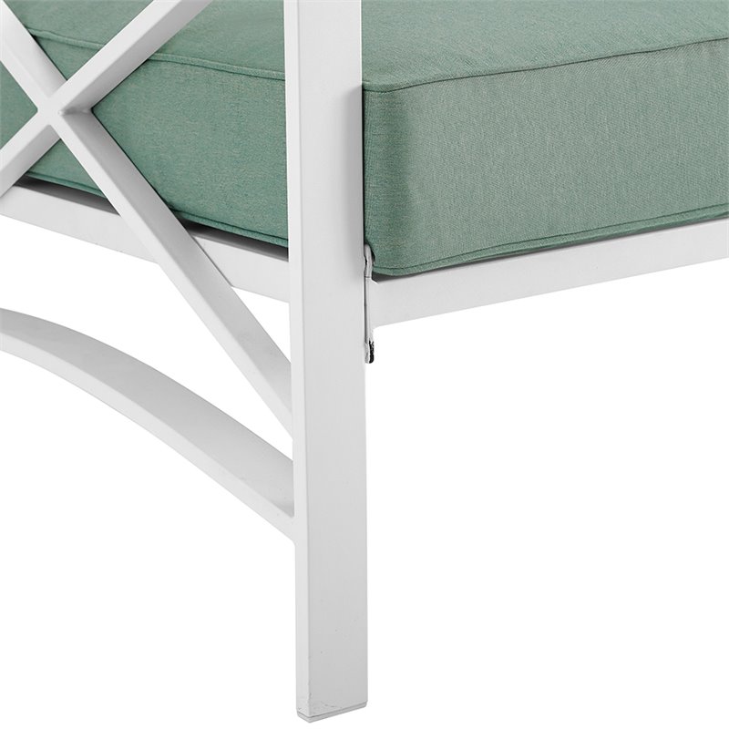 Crosley Kaplan Patio Loveseat in Mist and White