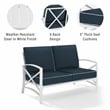 Crosley Kaplan Patio Loveseat in Navy and White