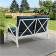 Crosley Kaplan Patio Loveseat in Navy and White
