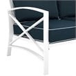 Crosley Kaplan Patio Loveseat in Navy and White