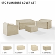 Crosley Furniture 4 Piece Outdoor Vinyl Sofa Cover Set in Tan