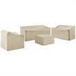 Crosley Furniture 4 Piece Outdoor Vinyl Sofa Cover Set in Tan