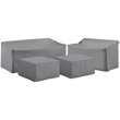 Crosley Furniture 4 Piece Patio Vinyl Sofa Cover Set in Gray