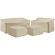 Crosley Furniture 4 Piece Outdoor Vinyl Sofa Cover Set in Tan