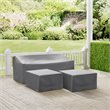 Crosley Furniture 3 Piece Patio Vinyl Sofa Cover Set in Gray