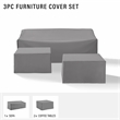Crosley Furniture 3 Piece Patio Vinyl Sofa Cover Set in Gray