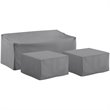 Crosley Furniture 3 Piece Patio Vinyl Sofa Cover Set in Gray