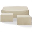 Crosley Furniture 3 Piece Outdoor Vinyl Sofa Cover Set in Tan