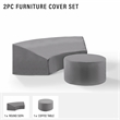 Crosley Furniture Catalina 2 Piece Patio Vinyl Sectional Sofa Cover Set in Gray