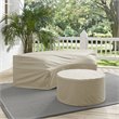 Crosley Furniture Catalina 2 Piece Patio Vinyl Sectional Sofa Cover Set in Tan