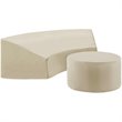 Crosley Furniture Catalina 2 Piece Patio Vinyl Sectional Sofa Cover Set in Tan