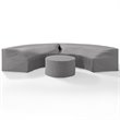 Crosley Furniture Catalina 3Pc Patio Vinyl Sectional Sofa Cover Set in Gray