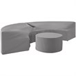 Crosley Furniture Catalina 3Pc Patio Vinyl Sectional Sofa Cover Set in Gray