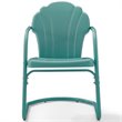 Crosley Furniture Tulip Metal Patio Chair in Blue (Set of 2)