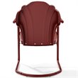 Crosley Furniture Tulip Metal Patio Chair in Bright Red Gloss(Set of 2)