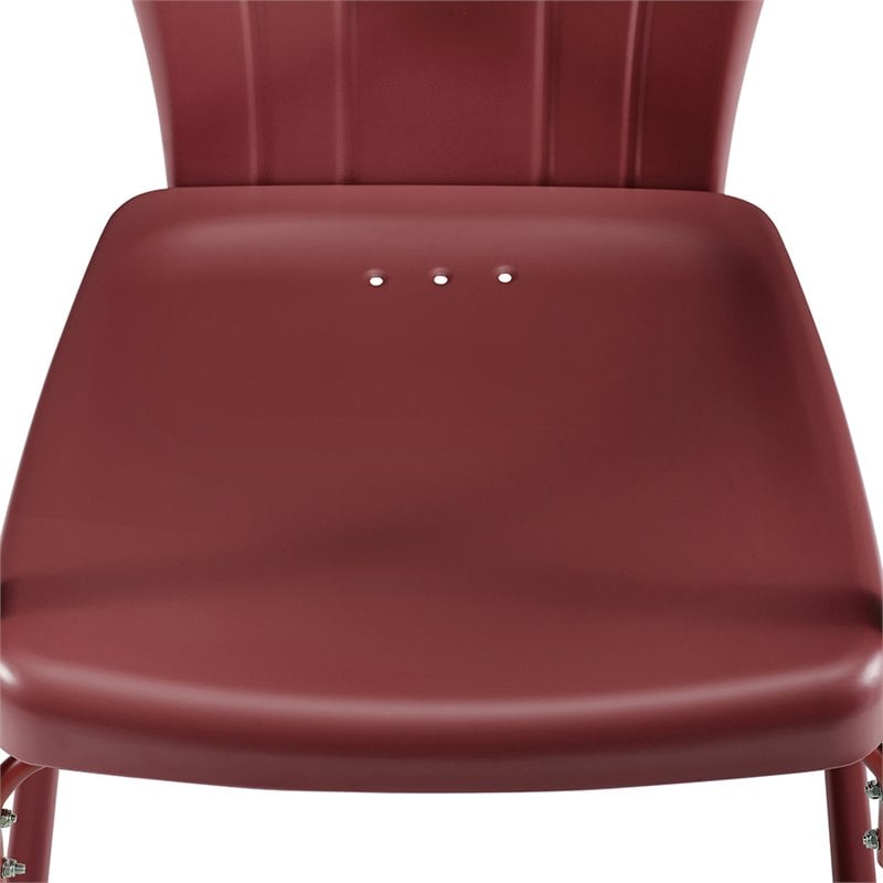 Crosley Furniture Tulip Metal Patio Chair in Bright Red Gloss(Set of 2)