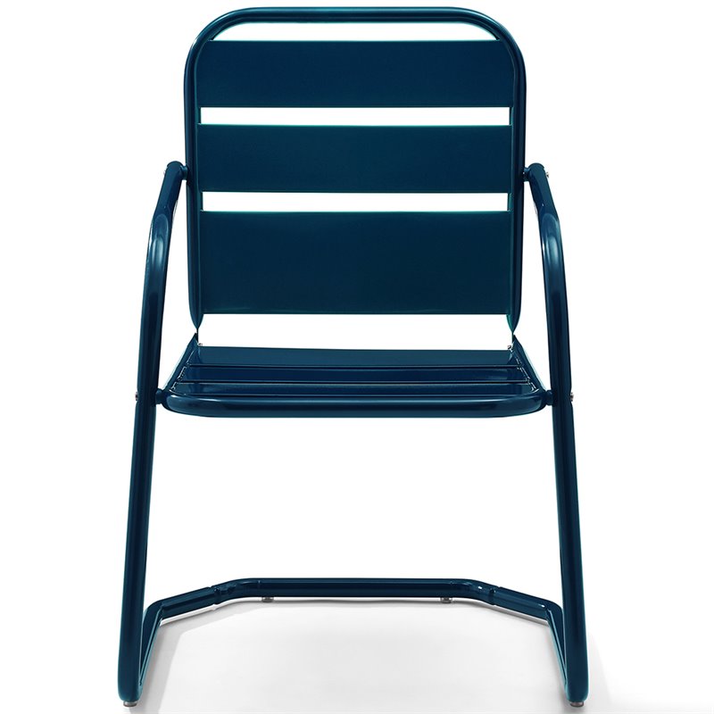 Crosley Brighton Metal Patio Chair in Navy (Set of 2) - CO1030-NV