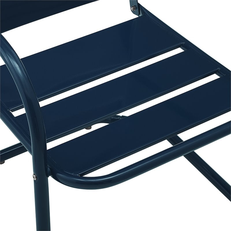 Crosley Brighton Metal Patio Chair in Navy (Set of 2) - CO1030-NV