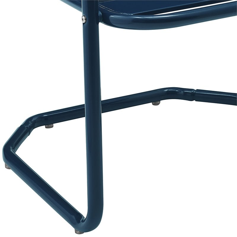 Crosley Brighton Metal Patio Chair in Navy Set of 2