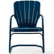 Crosley Furniture Ridgeland Metal Patio Chair in Navy (Set of 2)