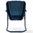 Crosley Furniture Ridgeland Metal Patio Chair in Navy (Set of 2)