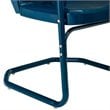 Crosley Furniture Ridgeland Metal Patio Chair in Navy (Set of 2)