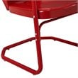Crosley Furniture Ridgeland Metal Patio Chair in Bright Red Gloss (Set of 2)