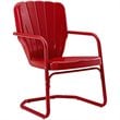 Crosley Furniture Ridgeland Metal Patio Chair in Bright Red Gloss (Set of 2)