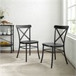 Crosley Furniture Camille Metal Dining Side Chair in Matte Black (Set of 2)