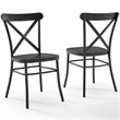 Crosley Furniture Camille Metal Dining Side Chair in Matte Black (Set of 2)