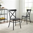 Crosley Furniture Camille Metal Dining Side Chair in Matte Black (Set of 2)