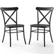 Crosley Furniture Camille Metal Dining Side Chair in Matte Black (Set of 2)