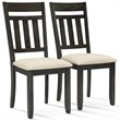 Crosley Furniture Hayden Wood Slat Back Dining Side Chair in Slate (Set of 2)