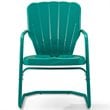 Crosley Furniture Ridgeland Metal Patio Chair in Turquoise (Set of 2)